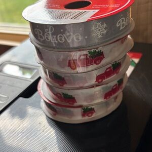 Set of five new Christmas ribbons